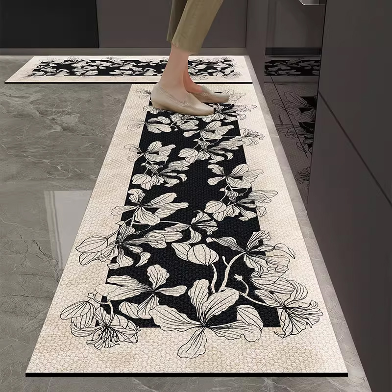 Commercial Kitchen Vinyl - Alfombra de cocina impermeable antideslizante alfombra