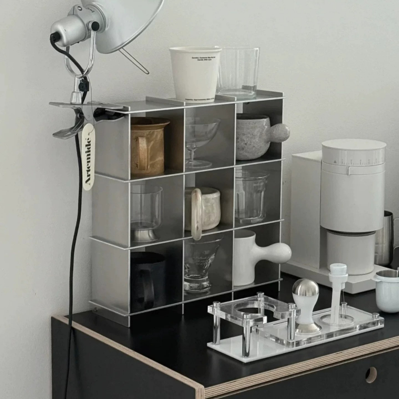 Commercial Kitchen Shed - Estante Minimalista de Aluminio para Tazas,
