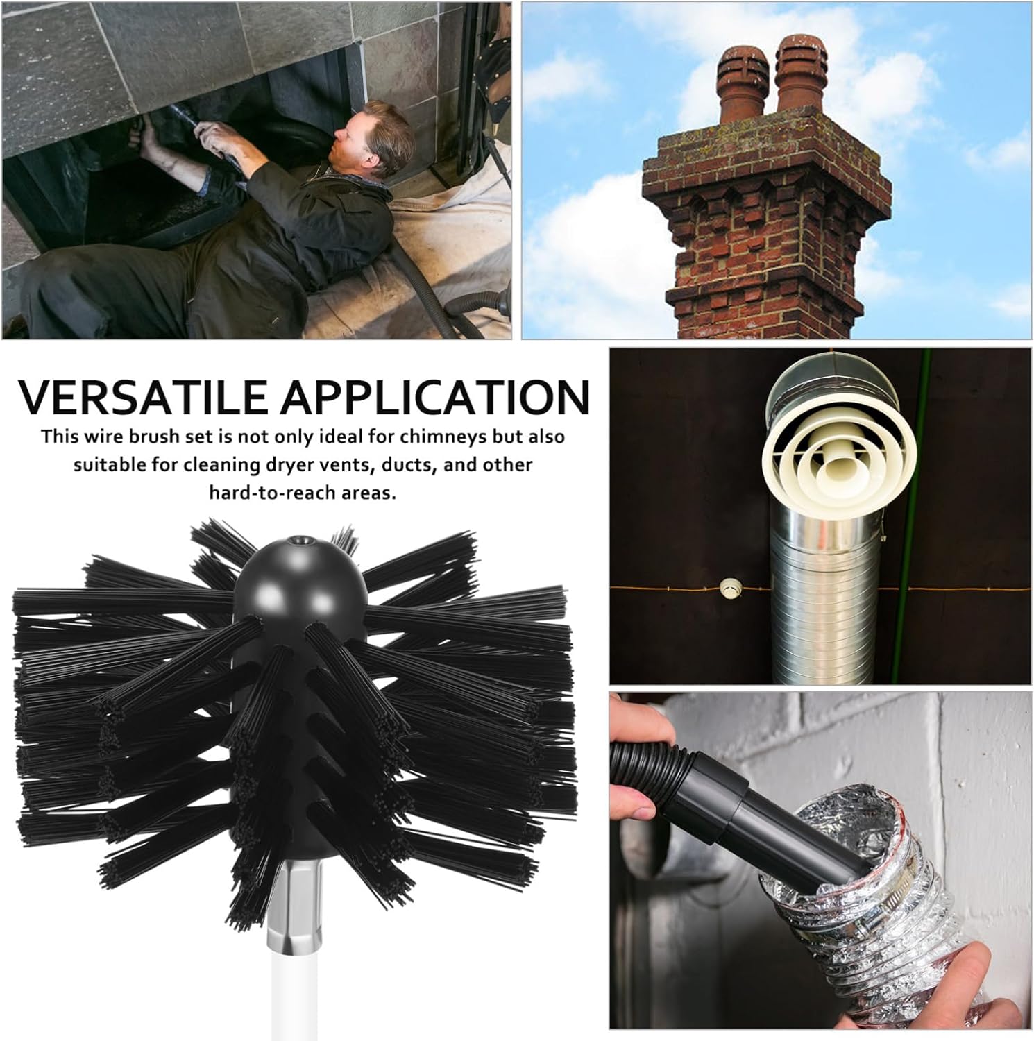 Commercial Kitchen Ventilation - Kit de Cepillos Flexibles para Chimeneas