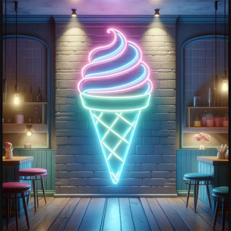 Commercial Kitchen Light - Luz de neón LED para helado,