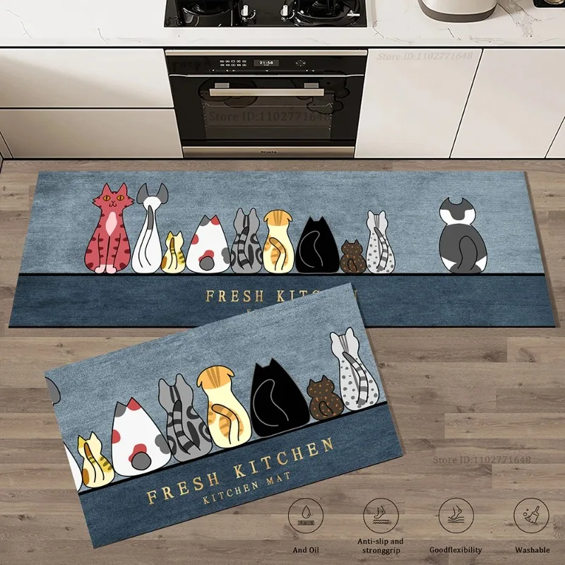 Commercial Kitchen Vinyl - Alfombra de suelo larga para esquina