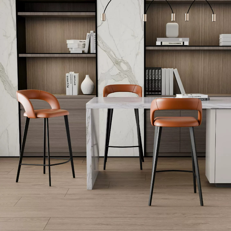 Sillas de Barra de Cuero Nappa - Commercial Kitchen Lighting Design reseña y precio