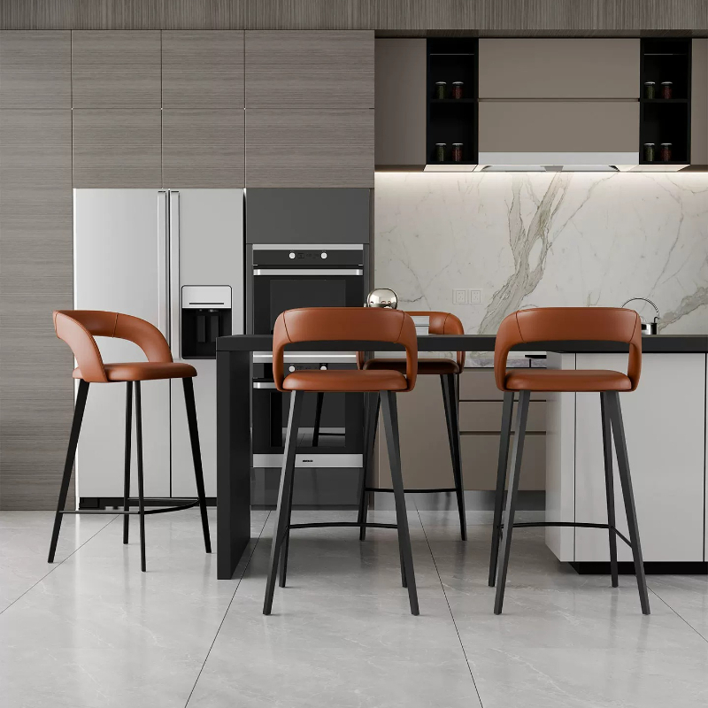 Sillas de Barra de Cuero Nappa - Commercial Kitchen Lighting Design reseña y precio