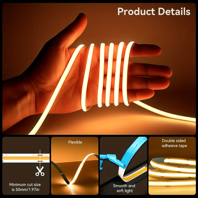 Tira de luces LED USB de 5V, 3 - Commercial Kitchen Light reseña y precio