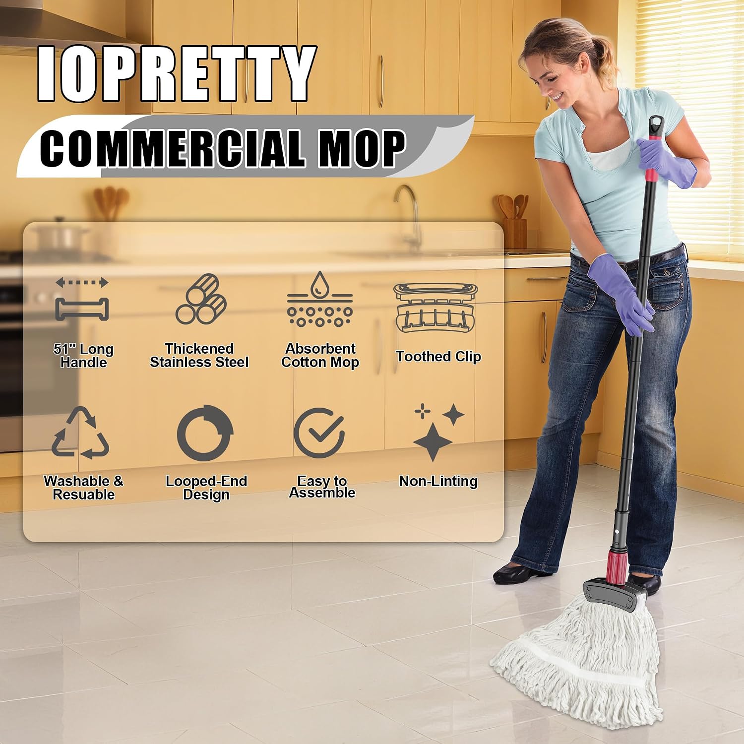 Mopa Comercial para Limpieza d - Commercial Kitchen Vinyl reseña y precio