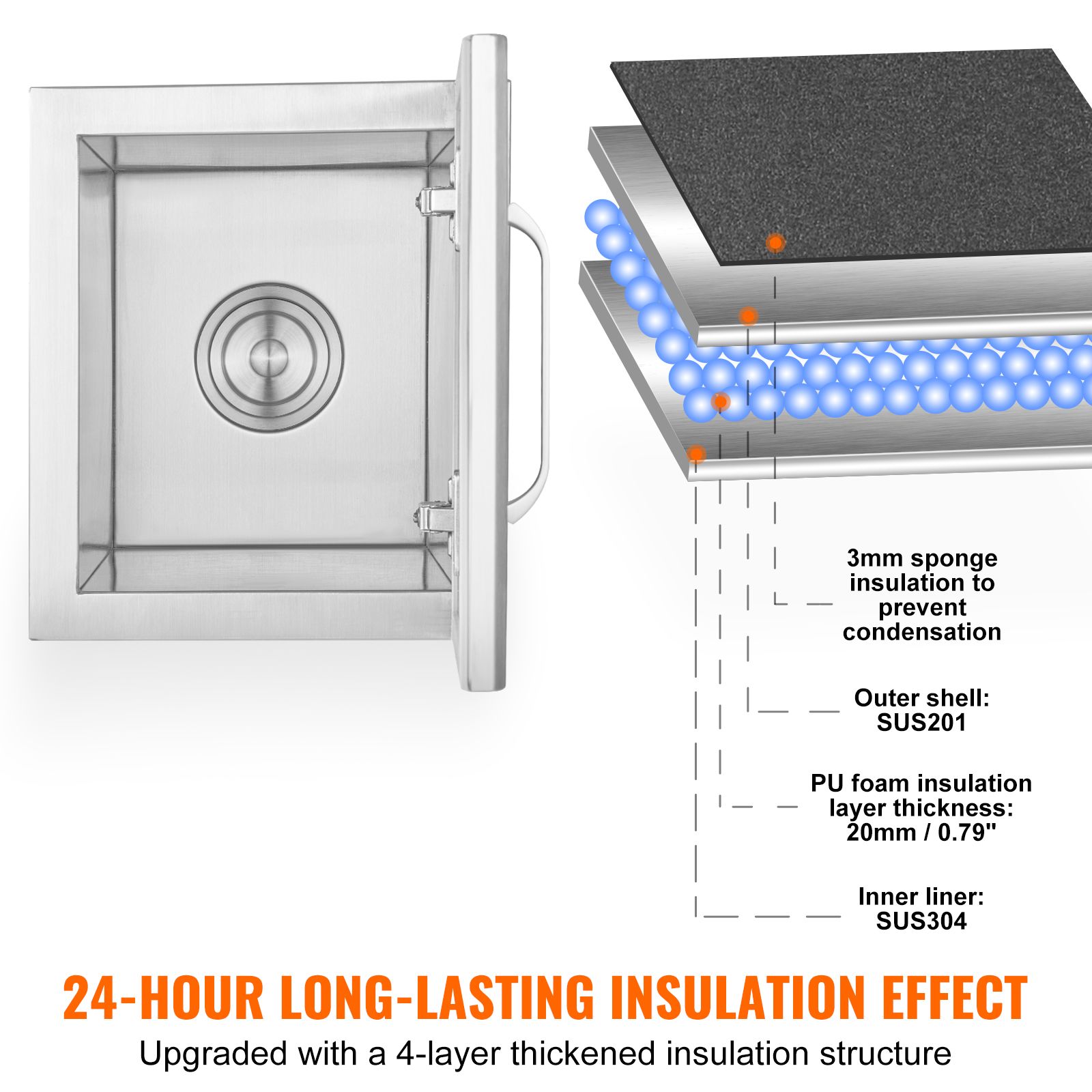 Contenedor de hielo de acero i - Commercial Kitchen Bin reseña y precio
