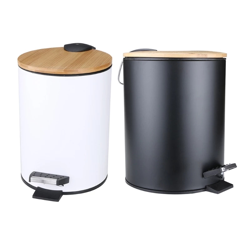 Cubo de basura de madera con t - Commercial Kitchen Bin reseña y precio