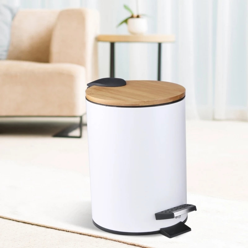 Cubo de basura de madera con t - Commercial Kitchen Bin reseña y precio