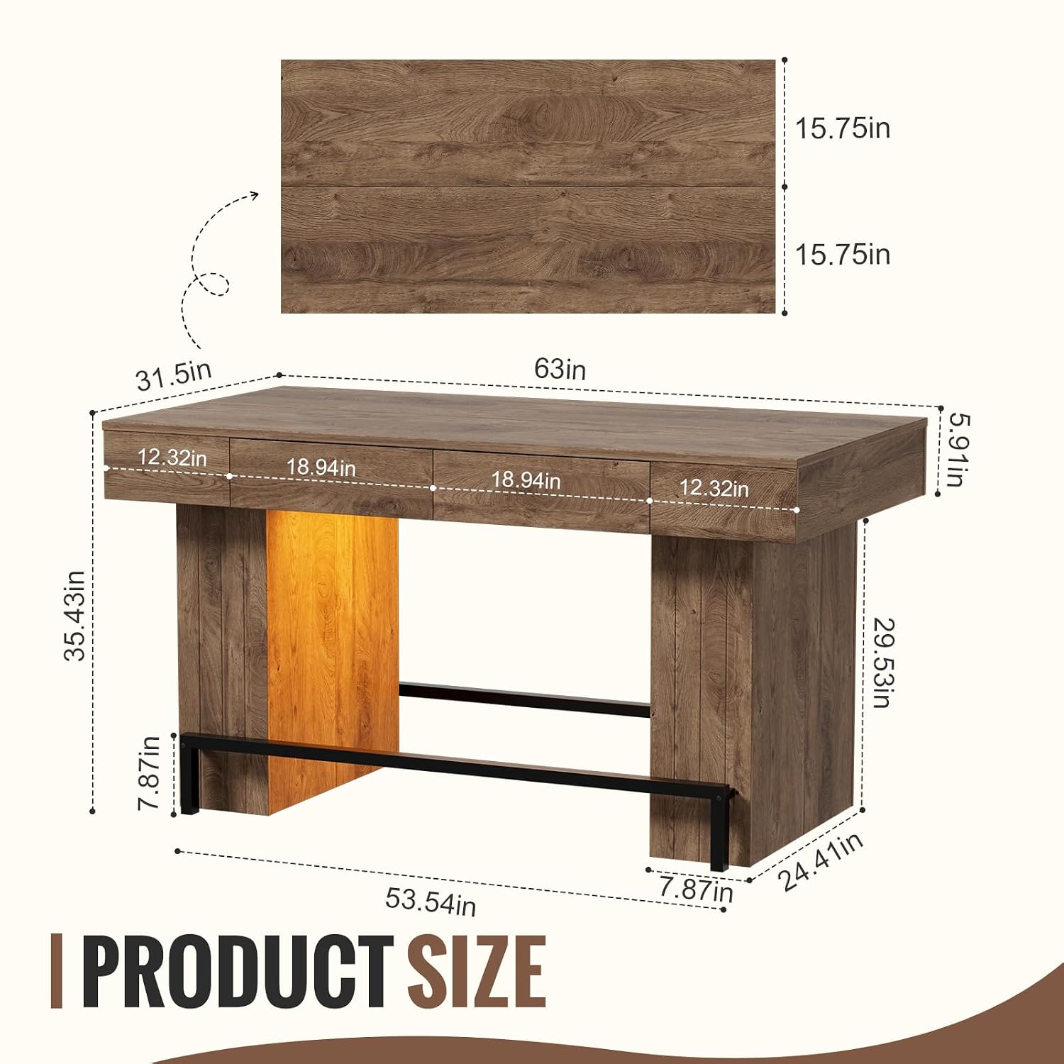 Mesa de Bar de 63 Pulgadas, Me - Commercial Kitchen Light reseña y precio